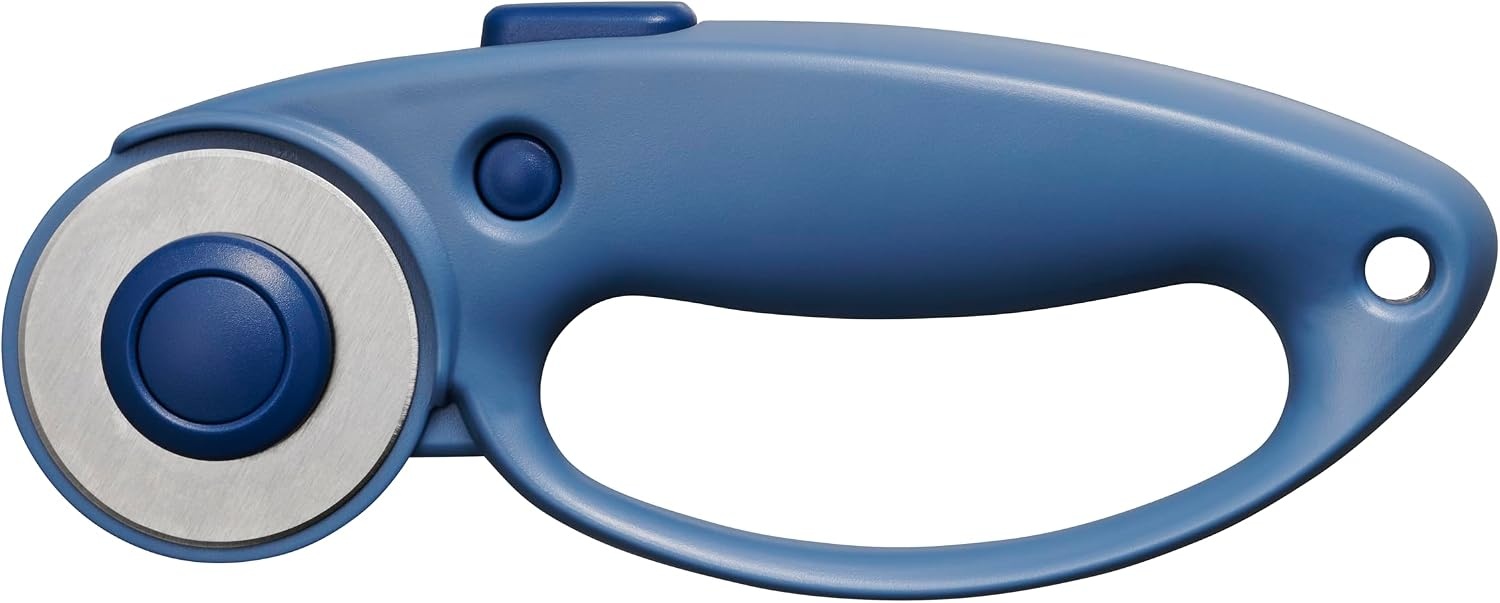 Fiskars 45mm Curved Stick Titanium Rotary Cutter for Fabric & Sewing(Blue)