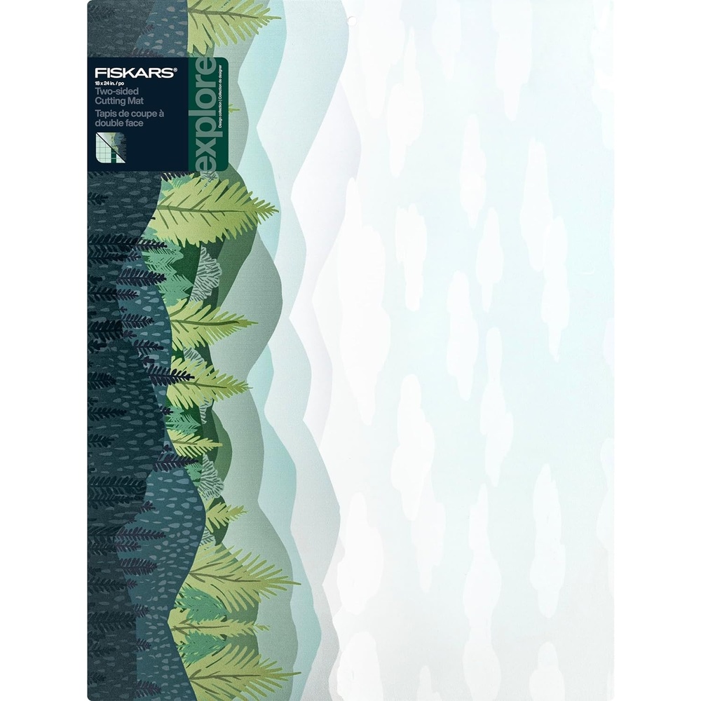 Fiskars Self Healing Cutting Mat for Quilting, Arts and Crafts, 18″ x 24″ Grid, Sewing Mat, Craft Cutting Board, Sewing Supplies and Quilting Tools(Woodland)