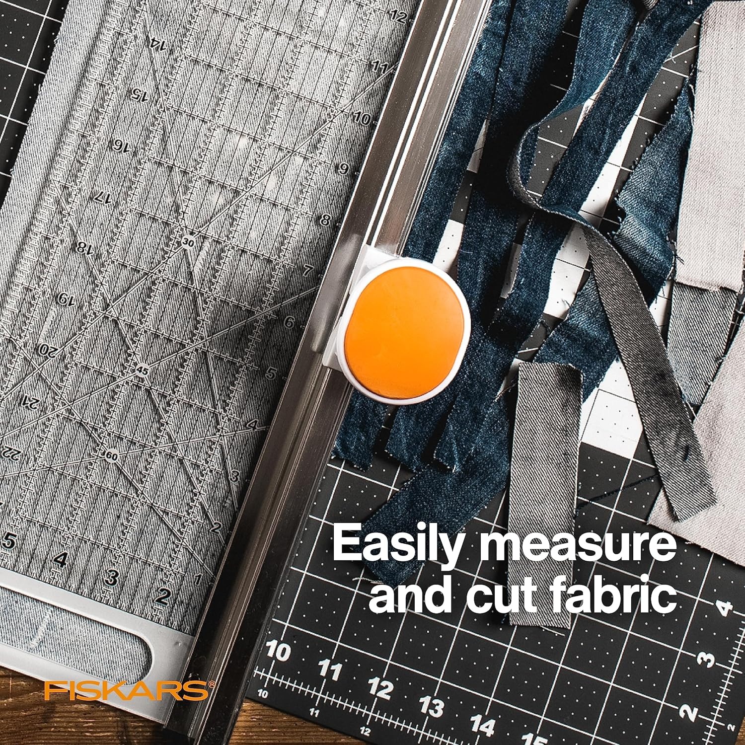 Fiskars 3-Piece Ruler & Connector Set, 6.5″x6.5″ and 6.5″x24.5″ Rulers, Precision Measuring Tool for Arts & Crafts, Easy Alignment & Cutting(24″ x 6″)