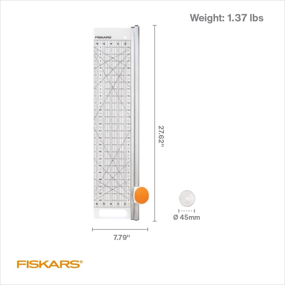 Fiskars 3-Piece Ruler & Connector Set, 6.5″x6.5″ and 6.5″x24.5″ Rulers, Precision Measuring Tool for Arts & Crafts, Easy Alignment & Cutting(24″ x 6″)