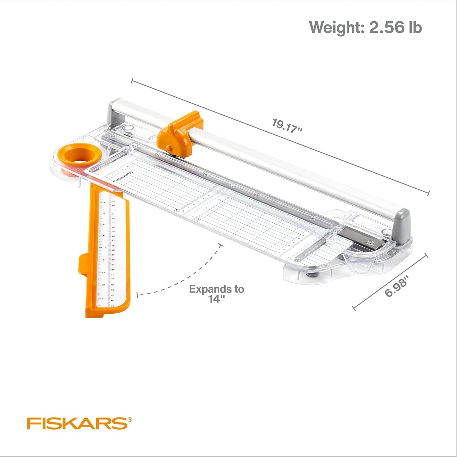 Fiskars Rotary Bypass Trimmer, Self-Sharpening Blade with Aluminum Rail, 12-Inch
