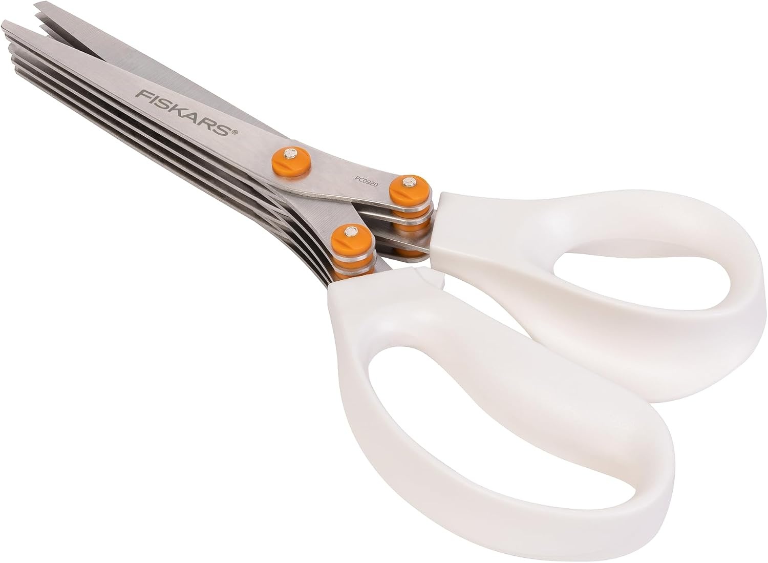 Fiskars Fringe Scissors – White and Orange Stainless Steel Blades for Crafting Gift Wrapping and Paper Projects Comfortable Handles