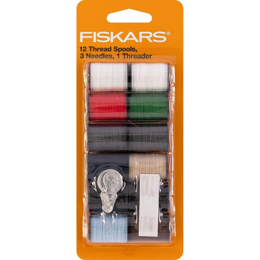 Fiskars Hand Sewing Thread, Sewing Accessories and Supplies, Arts and Crafts Supplies, 12 Standard Color Pack