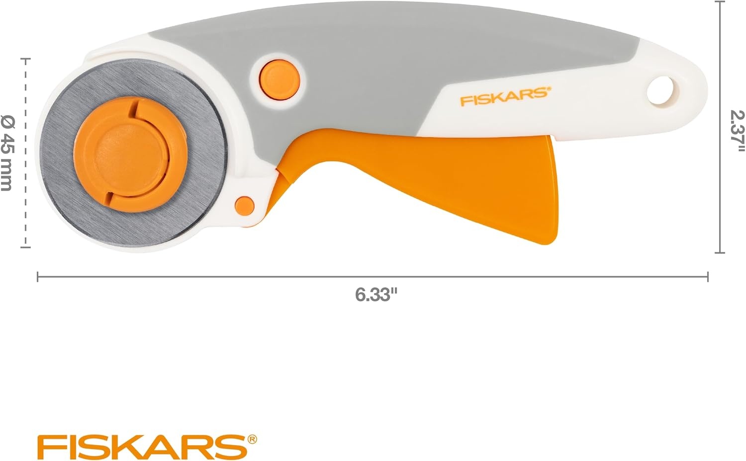 Fiskars 45mm Curved Stick Titanium Rotary Cutter for Fabric & Sewing(Easy Change)