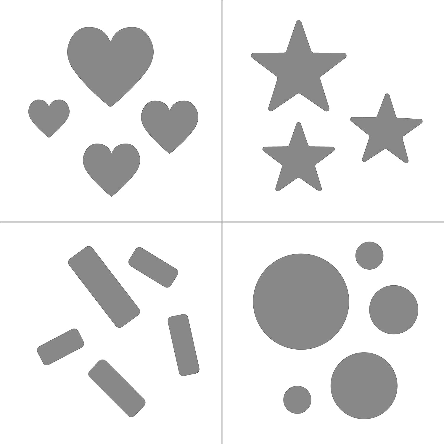 Fiskars Hole Punch Confetti Maker Set (4-Pack) – Stars, Hearts, Circles and Rectangle Shapes – Arts and Crafts Tools