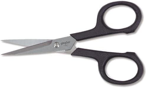 Fiskars Gingher 01-005102 Lightweight Embroidery Scissors, 4-Inch , Black