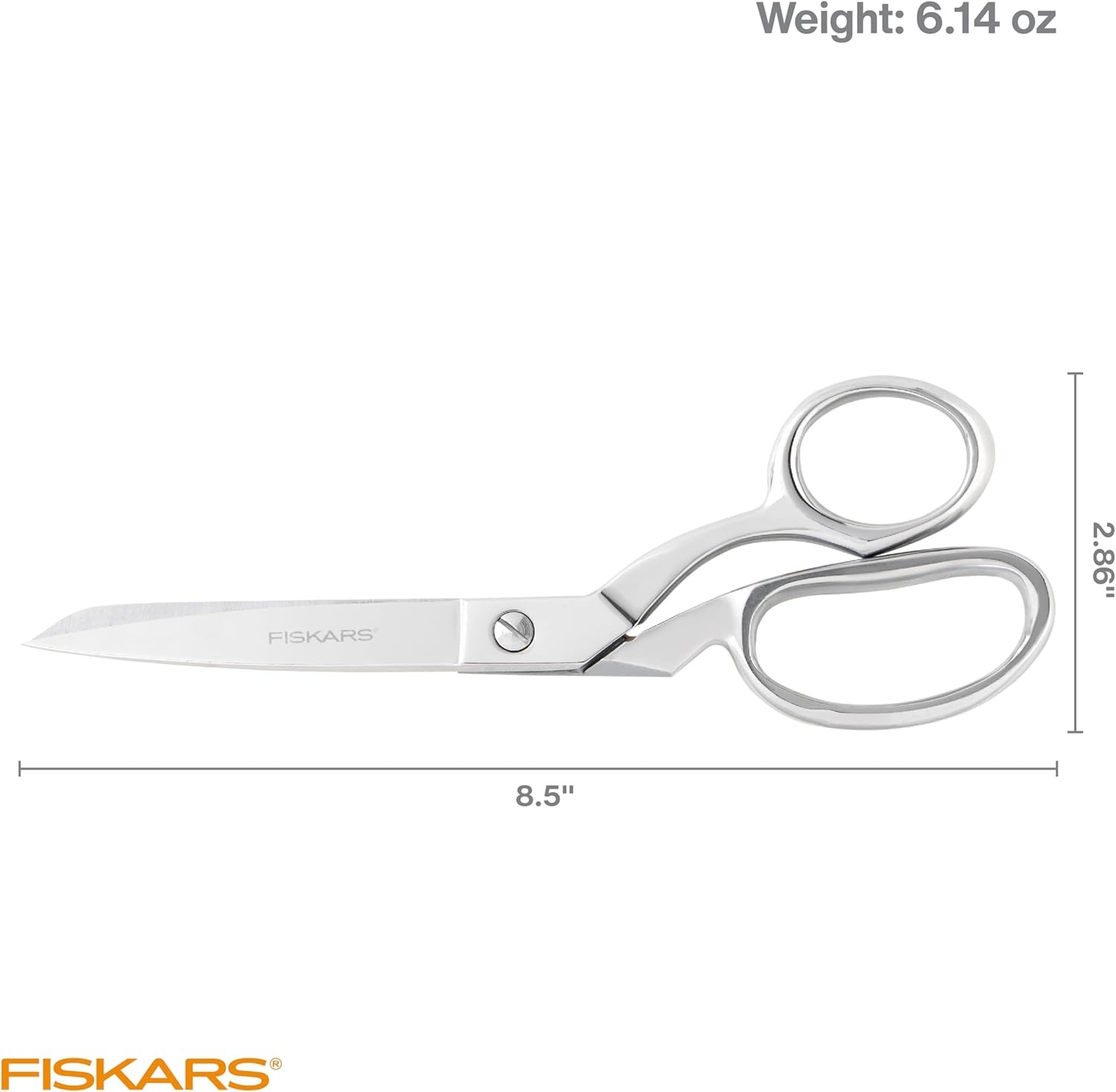 Fiskars Forged Scissors – 8″ Stainless Steel – Paper and Fabric Scissors for Office, Arts, and Crafts – Silver(8 in.)