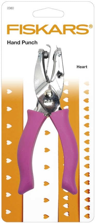 Fiskars 1/16 Inch Hand Punch, Circle, Purple(1/4 in Heart)