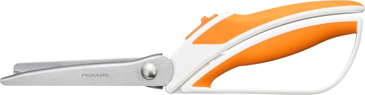 Fiskars Pinking Shears, Zig-Zag Edge, Stainless Steel Blades, Precision Cuts for Sewing, Easy Action Spring Assist Fabric Scissors
