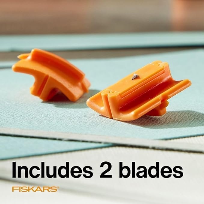 Fiskars Trimmer Replacement Blades, Precision-Ground Steel for Clean Cuts, Refill Carriage for 9″ & 12″ Personal Trimmers, Two Pack, Orange(2-Pack)