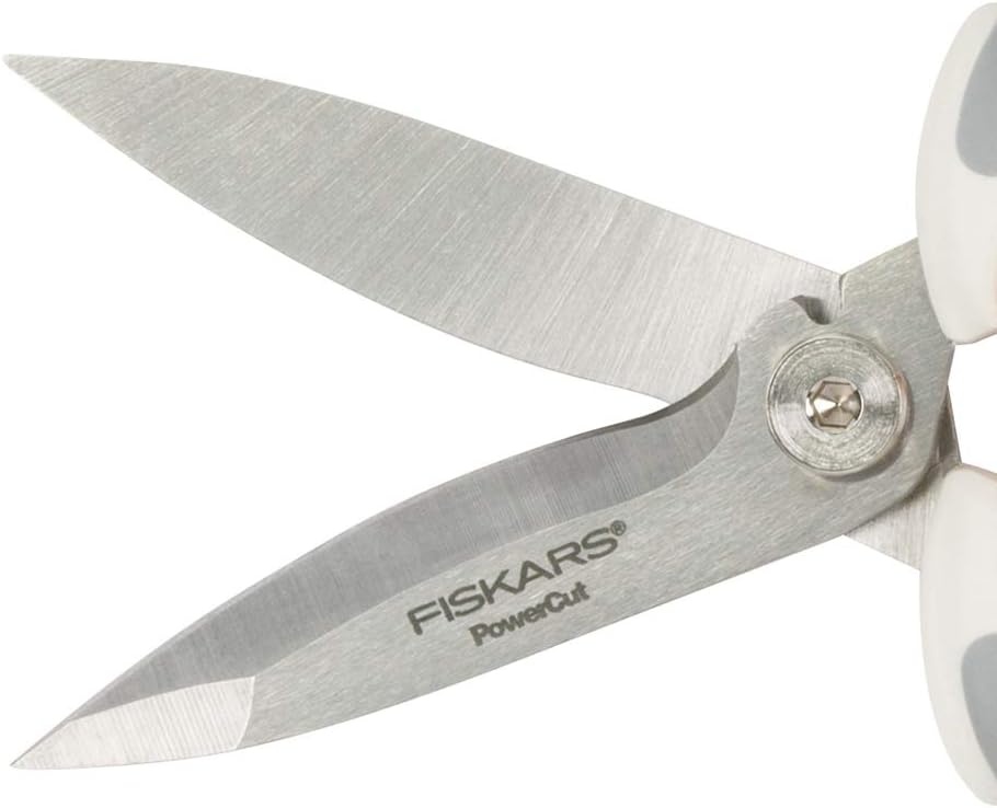 Fiskars Crafts Easy Action PowerCut Snips, 8, White/Gray