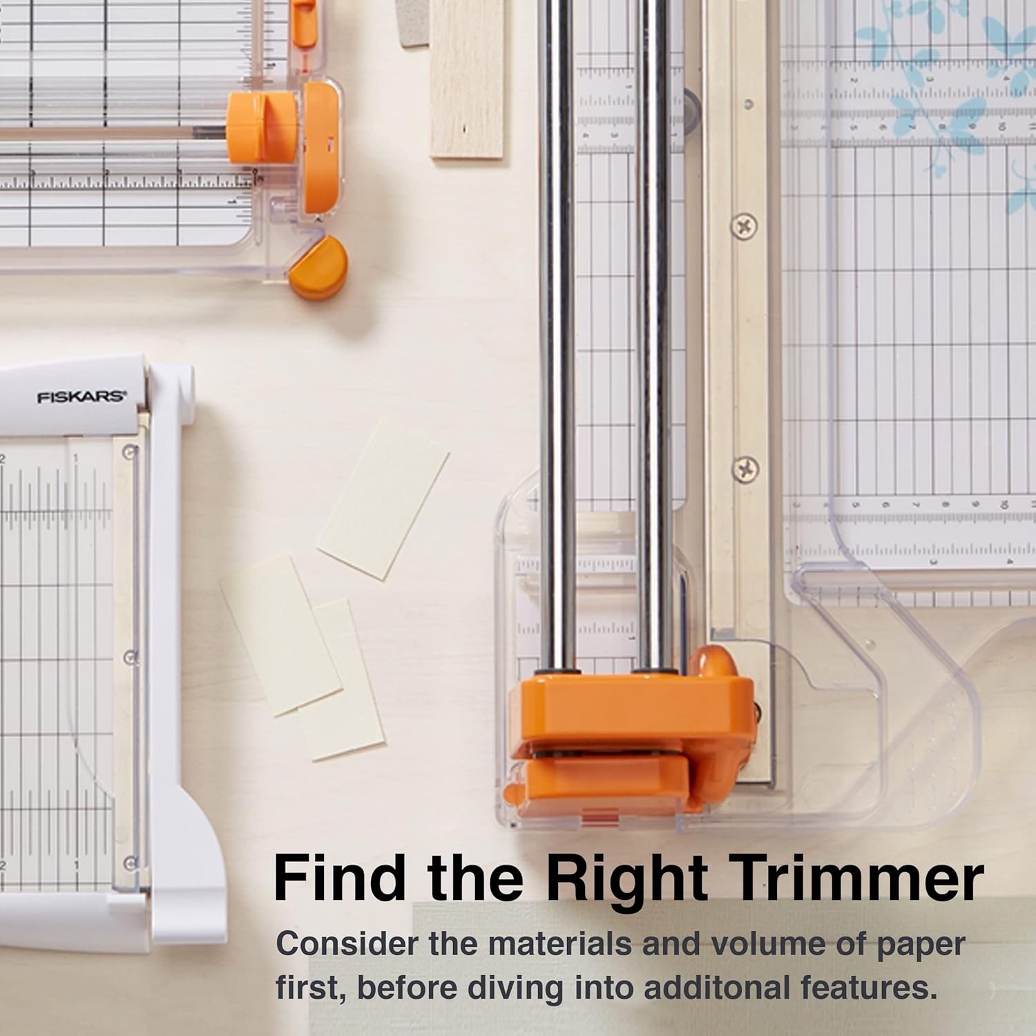 Fiskars Precision Paper Trimmer, Easy, Safe and Accurate for Crafts, Gifts, Cards, Photos, Always Cuts Straight, Swing-Out Arm Extends Measurements, Lightweight and Portable Sharp Paper Cutter(SureCut Deluxe)