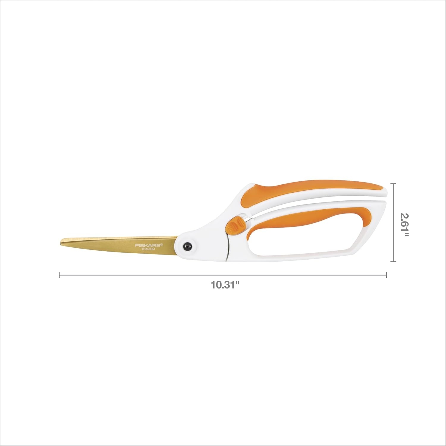 Fiskars Easy Action 8″ Titanium Scissors – Stainless Steel Fabric and Mixed Media Scissors – Arts and Crafts – Orange/White