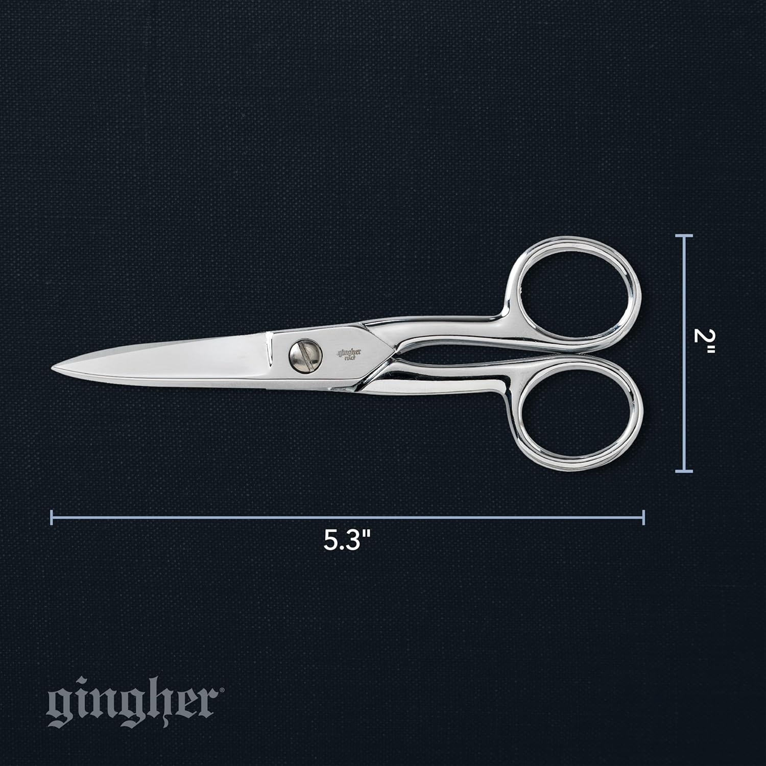 Gingher Craft Scissors with Protective Sheath – 5″ Knife Edge Scissors for Fabric, Thread, and Needlework Yarn Cutting – Silver
