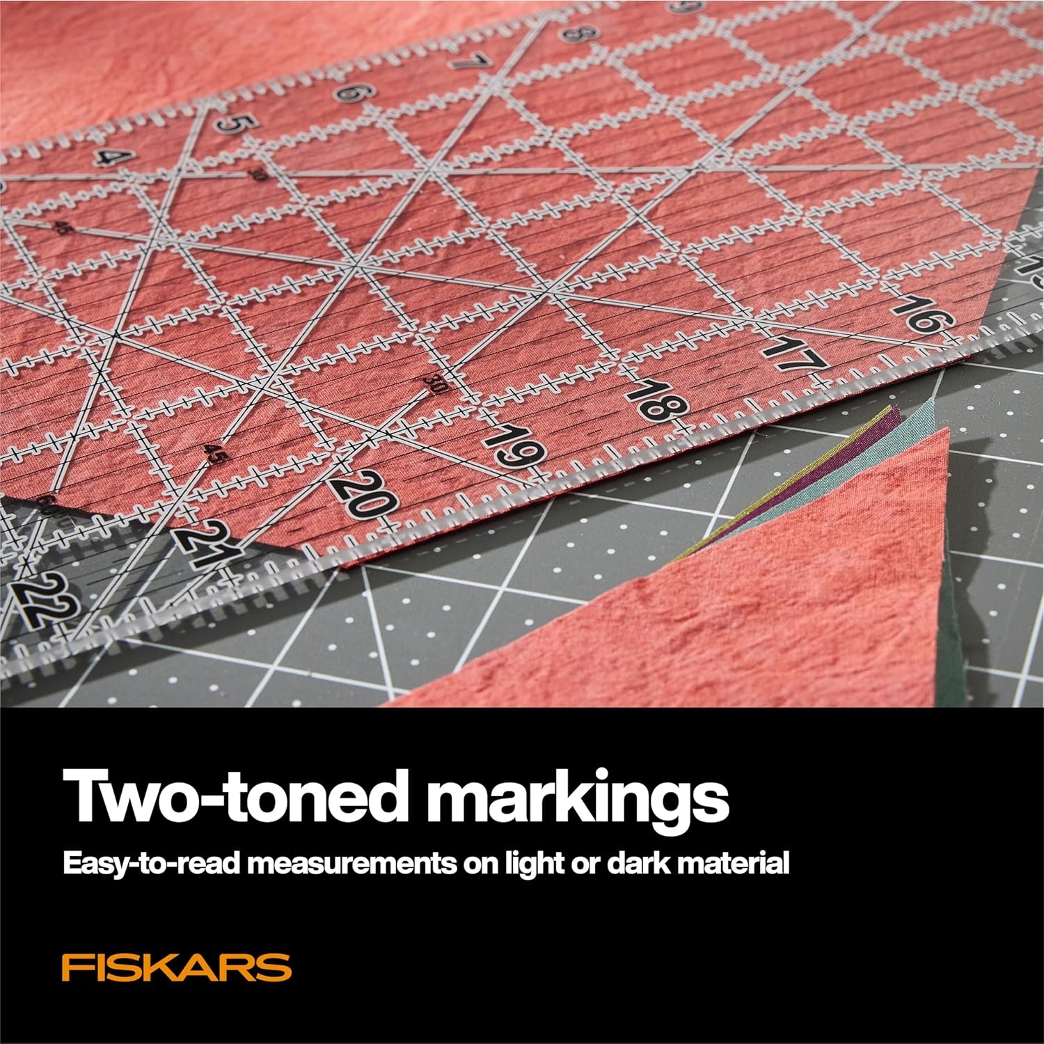 Fiskars 3-Piece Ruler & Connector Set, 6.5″x6.5″ and 6.5″x24.5″ Rulers, Precision Measuring Tool for Arts & Crafts, Easy Alignment & Cutting(6″ x 24″)
