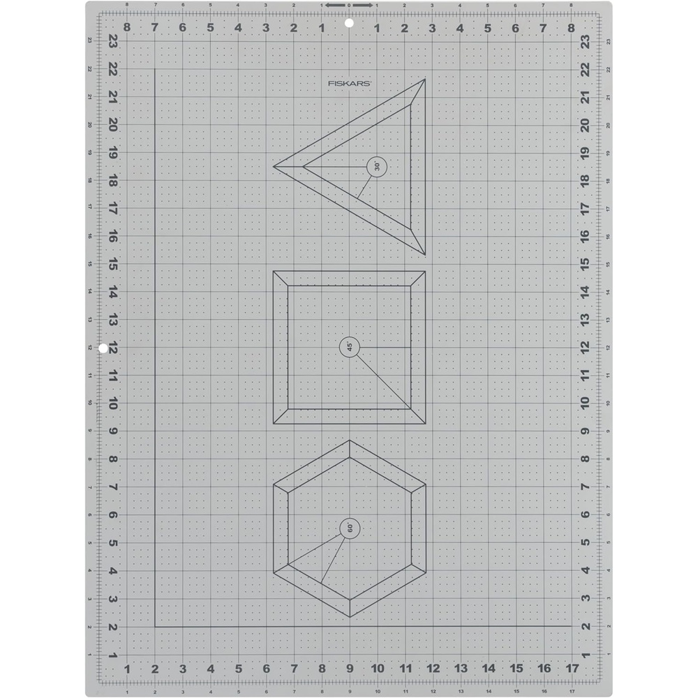 Fiskars Self Healing Cutting Mat for Quilting, Arts and Crafts, 18″ x 24″ Grid, Sewing Mat, Craft Cutting Board, Sewing Supplies and Quilting Tools(Gray W/Shapes)