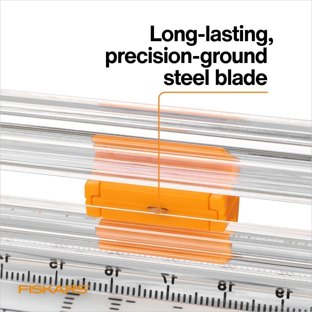 Fiskars Trimmer Replacement Blades, Precision-Ground Steel for Clean Cuts, Refill Carriage for 9″ & 12″ Personal Trimmers, Two Pack, Orange(2 Pack)