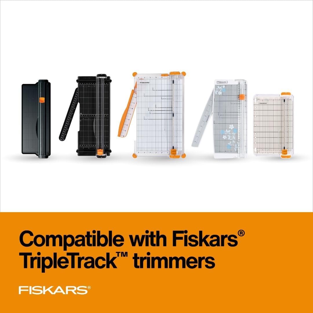 Fiskars Trimmer Replacement Blades, Precision-Ground Steel for Clean Cuts, Refill Carriage for 9″ & 12″ Personal Trimmers, Two Pack, Orange(2 Pack)