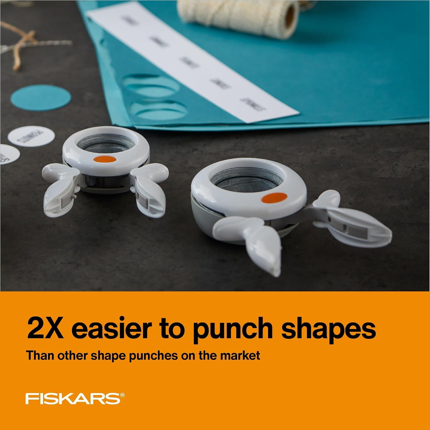 Fiskars X-Large Craft Hole Punch – Ergonomic and Easy Squeeze Grip – Seal of Approval Shape – Scrapbooking Tools(XL Seal of Approval)