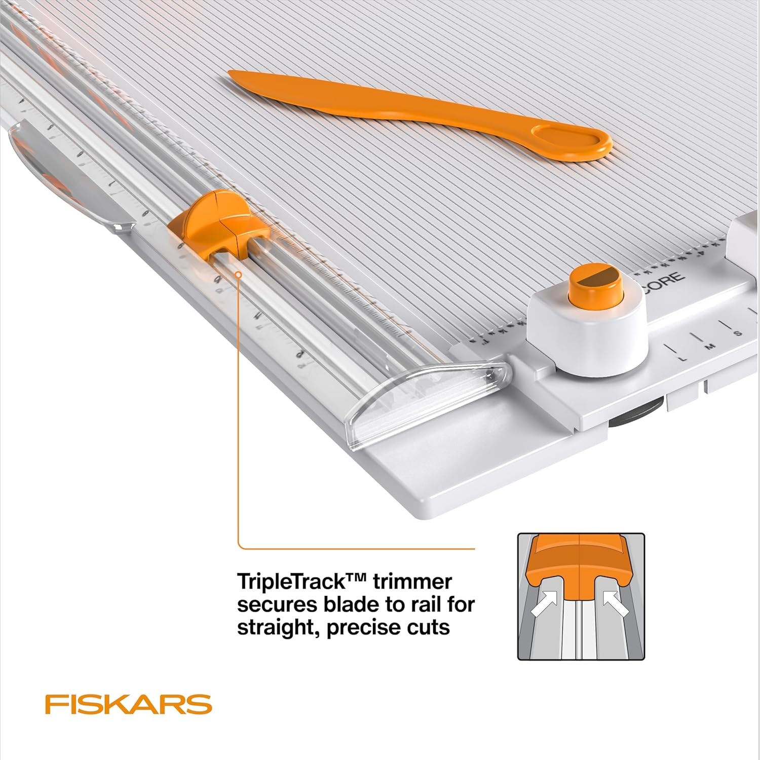 Fiskars 12″ Trim & Score Board, TripleTrack System, Integrated Scoring Surface, Folding Design for Crafting and Travel(All-In-One)