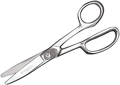 Gingher Utility Shears with Protective Sheath – 8″ Stainless Steel Fabric Scissors – Blunt-Tip Knife Edge Fabric Shears – Silver