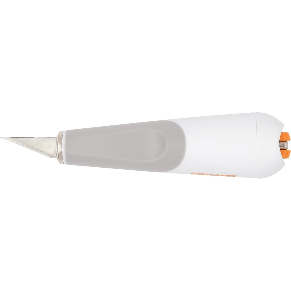 Fiskars Easy Change Medium Duty Precision Craft Knife Cutting and Carving Set, Softgrip and Ideal for Precise Cutting, Includes 12 blades, Orange/White(Easy Change Knife – #2 Blade)