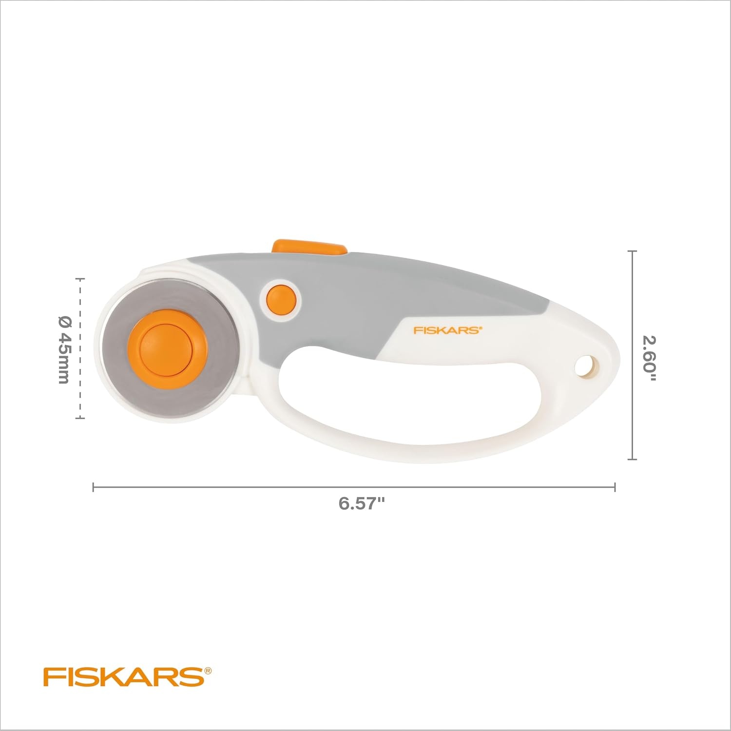 Fiskars 45mm Curved Stick Titanium Rotary Cutter for Fabric & Sewing(Softgrip)