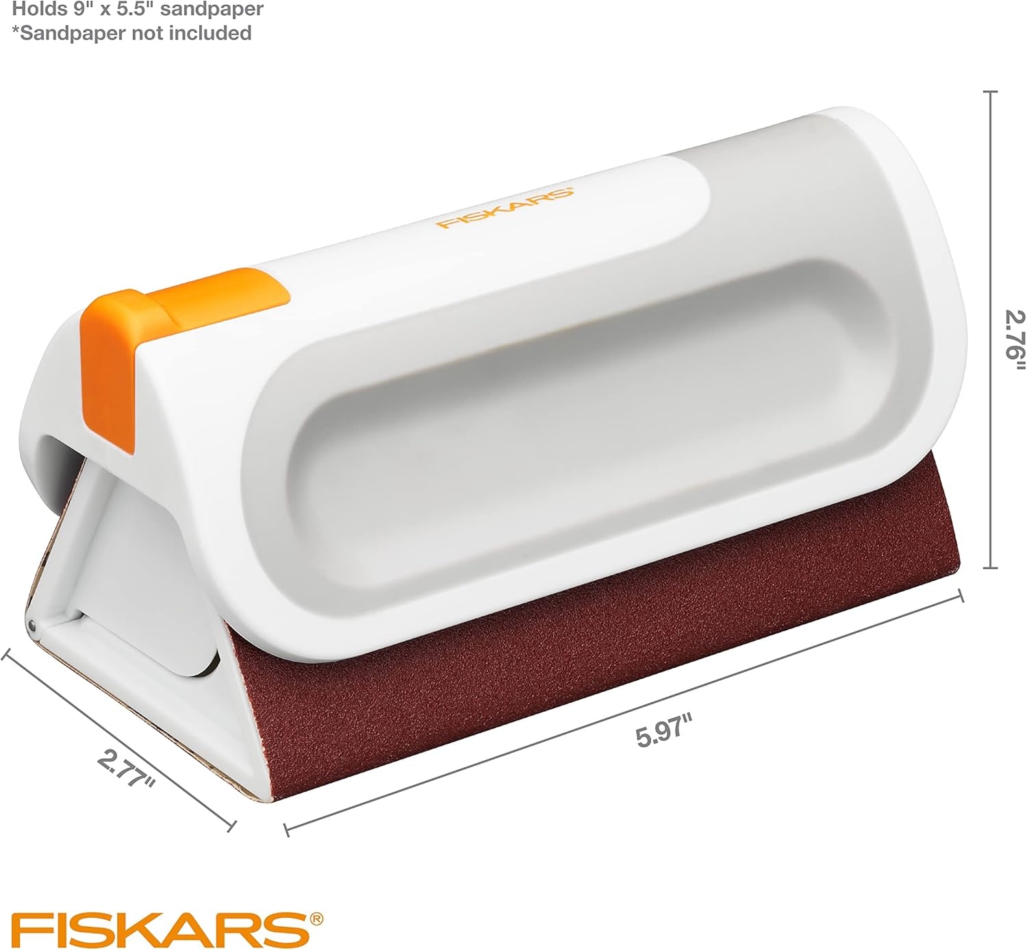 Fiskars DIY Sanding Block, Large, White/Grey