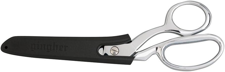 Gingher 8-Inch Micro-Serrated Edge Knife Edge Dressmaker’s Shears, Blunt Tip