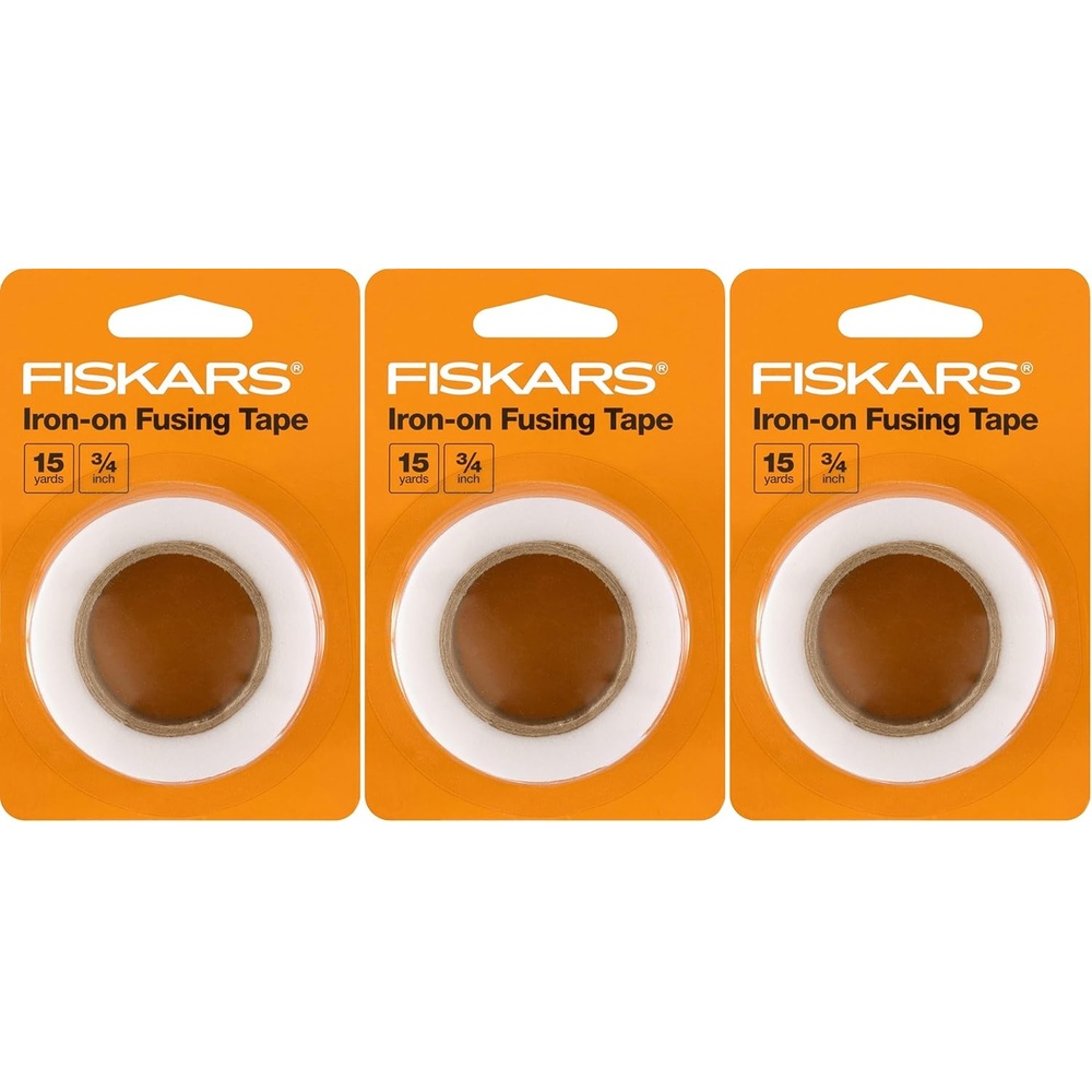 Fiskars Iron on Fusing Tape, 3/4 inch and 15 yards White(Fusing Tape (Pack of 3))