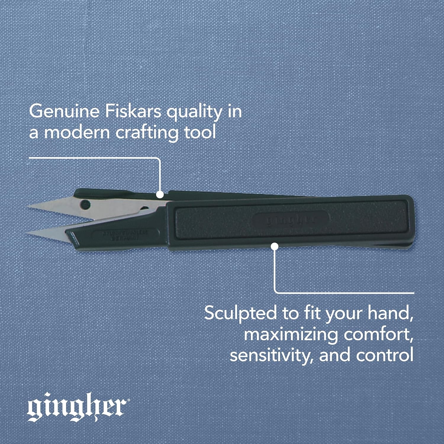Gingher Featherweight Thread Clippers – 4″ Stainless Steel Snips – Sharp Thread Puller with Protective Cap for Crafts – Black(Black)