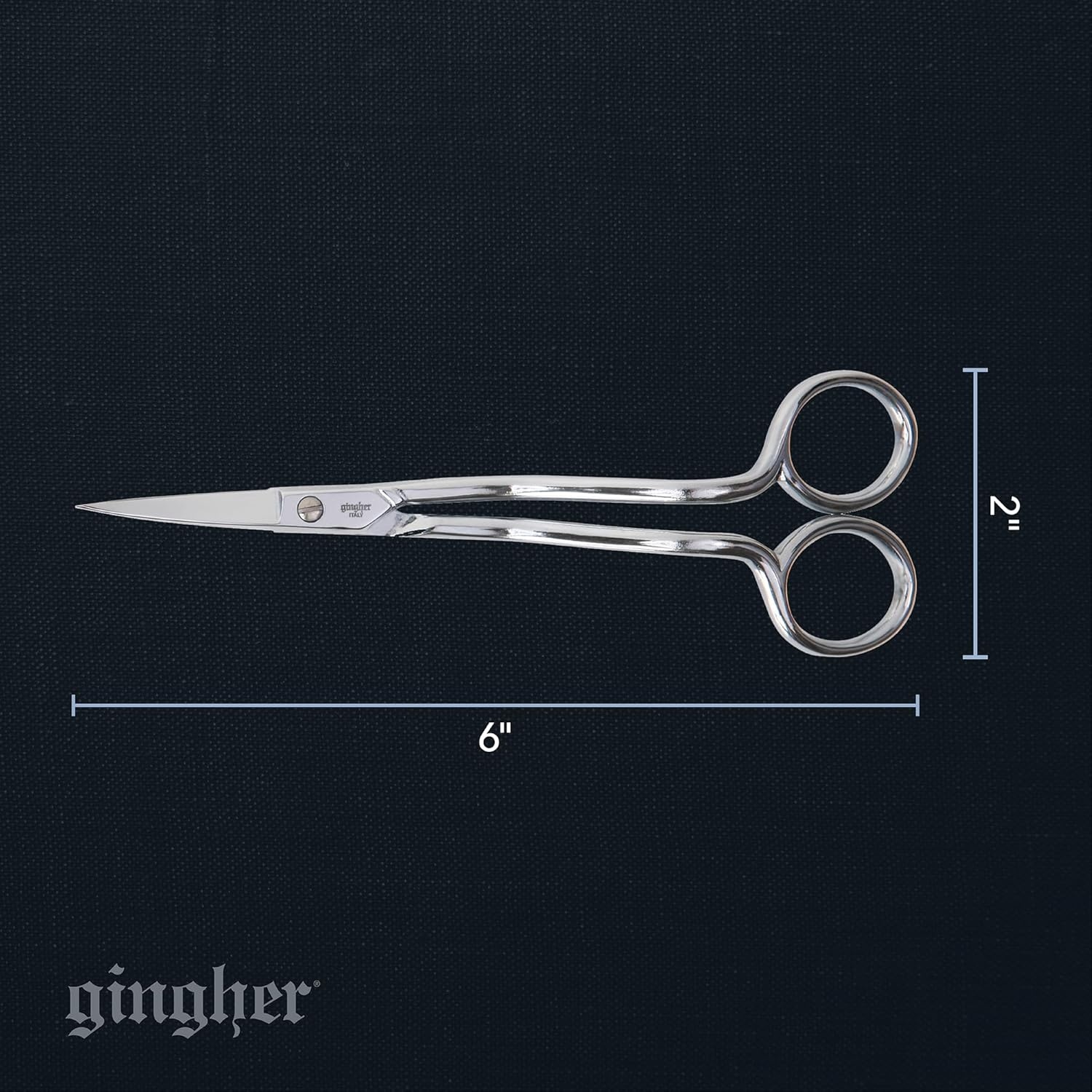 Gingher 4″ Embroidery Scissors, Precision Craft Scissors, Hand-Tuned Blades & Double Loop Handle, Chrome Plated Nickel Finish(6″ Double Curved)