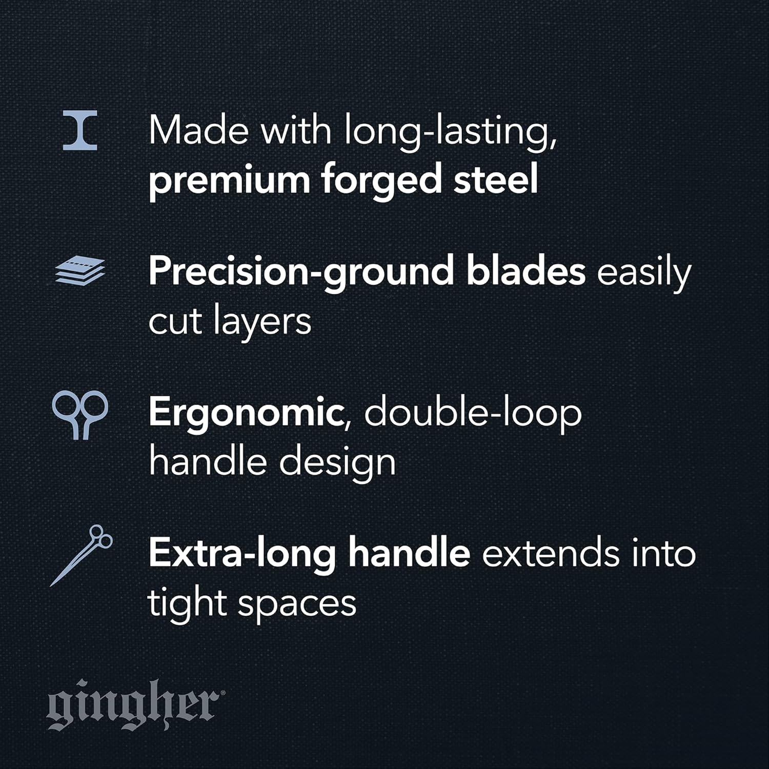 Gingher 4″ Embroidery Scissors, Precision Craft Scissors, Hand-Tuned Blades & Double Loop Handle, Chrome Plated Nickel Finish(6″ Double Curved)