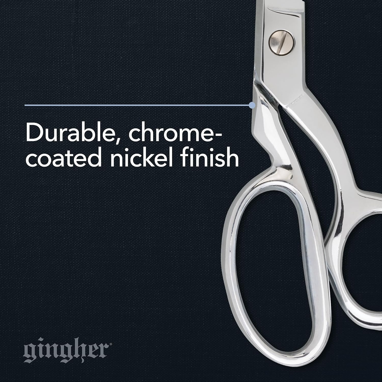 Gingher 8″ Serrated Dressmaker’s Fabric Scissors with Protective Sheath, Stainless Steel Shears that Grips Fabric, Sharp Knife Edge Fabric Scissors, Chrome Plated Nickel Finish