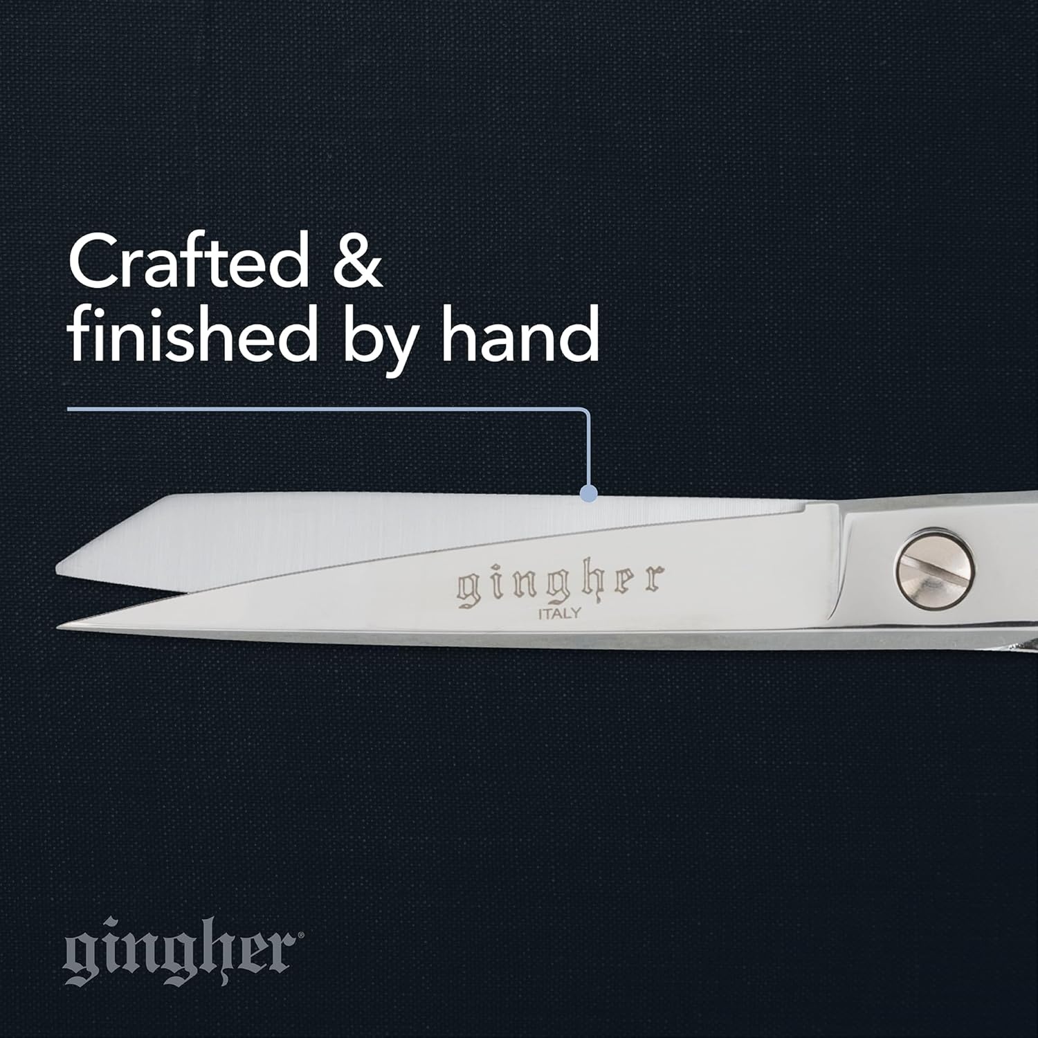 Gingher 8″ Serrated Dressmaker’s Fabric Scissors with Protective Sheath, Stainless Steel Shears that Grips Fabric, Sharp Knife Edge Fabric Scissors, Chrome Plated Nickel Finish