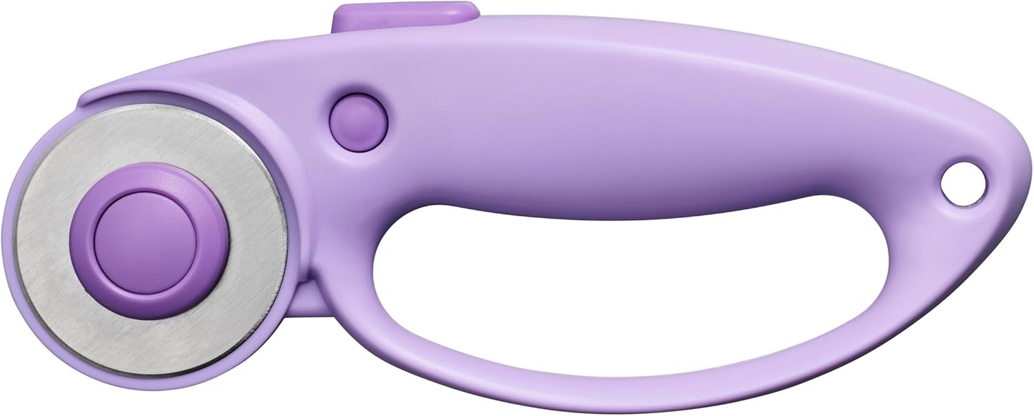 Fiskars Loop Rotary Cutter, Explore Collection Ultra Lilac, Precision-Ground Steel Blade for Fabric, Felt and Vinyl, 45mm(Lilac)