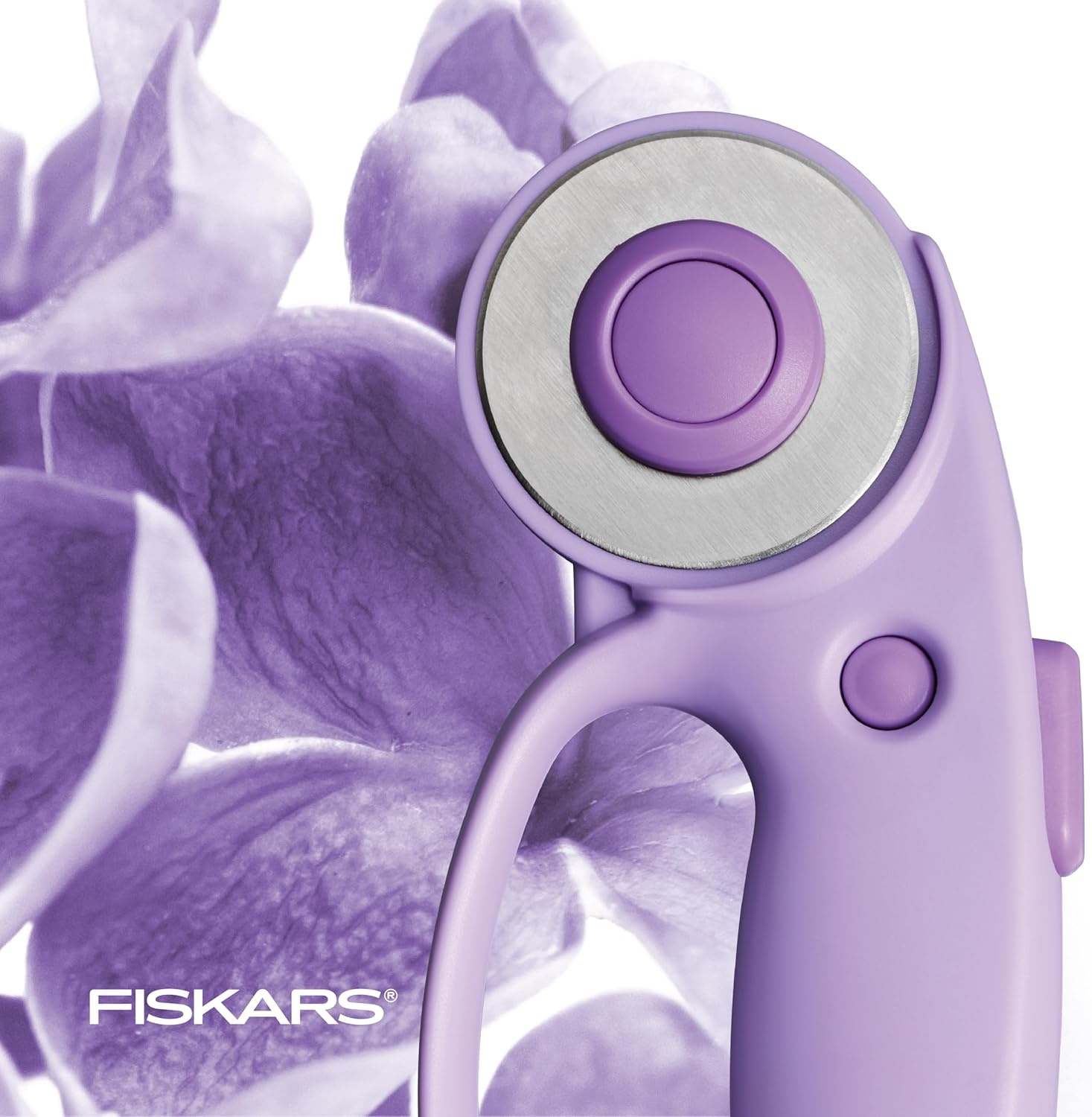 Fiskars Loop Rotary Cutter, Explore Collection Ultra Lilac, Precision-Ground Steel Blade for Fabric, Felt and Vinyl, 45mm(Lilac)