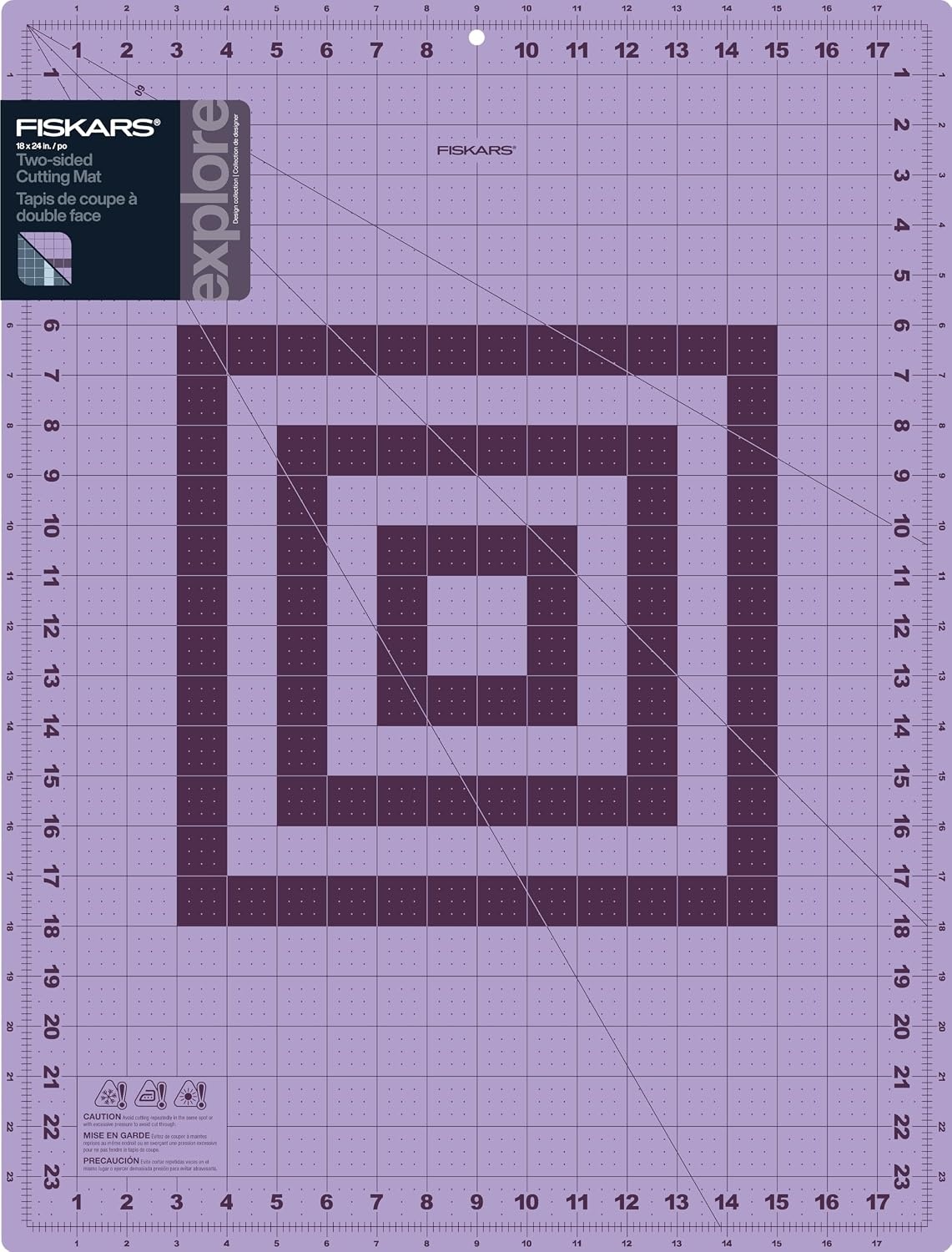 Fiskars 24″ x 36″ Self Healing Cutting Mat for Quilting & Sewing, 3-Pack(Lilac/Mountain Haze)