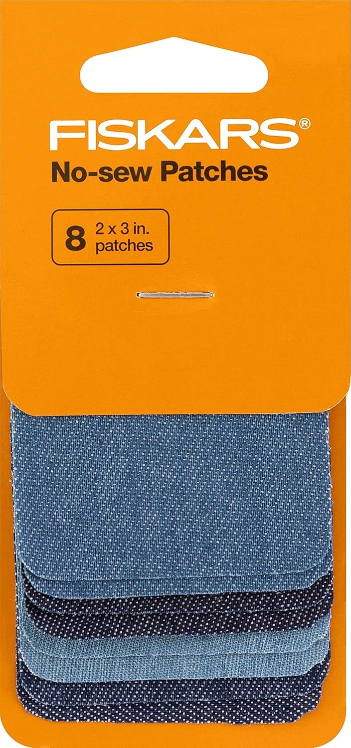 Fiskars Denim Iron-On Patches 8/Pkg(Denim Iron On 8 pack)