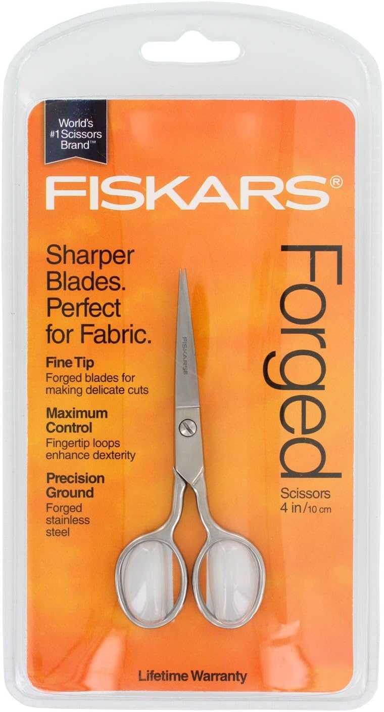 Fiskars Forged Scissors – 8″ Stainless Steel – Paper and Fabric Scissors for Office, Arts, and Crafts – Silver(4 in.)