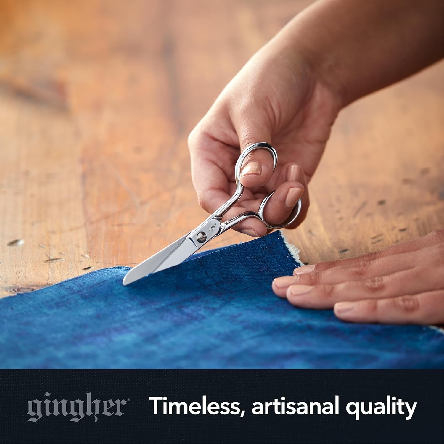 Gingher 4″ Embroidery Scissors, Precision Craft Scissors, Hand-Tuned Blades & Double Loop Handle, Chrome Plated Nickel Finish(5″ Knife Edge Sewing)