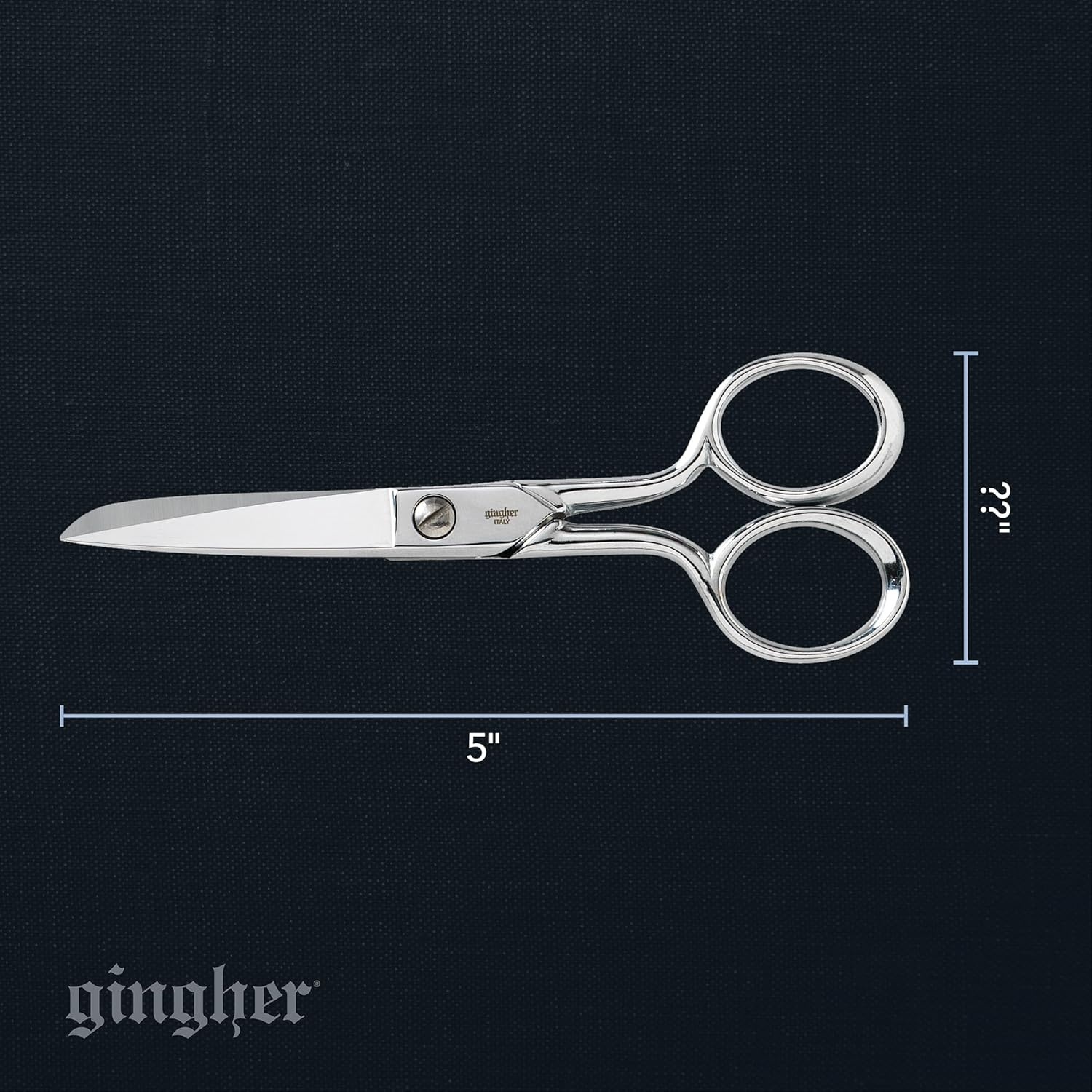 Gingher 4″ Embroidery Scissors, Precision Craft Scissors, Hand-Tuned Blades & Double Loop Handle, Chrome Plated Nickel Finish(5″ Knife Edge Sewing)