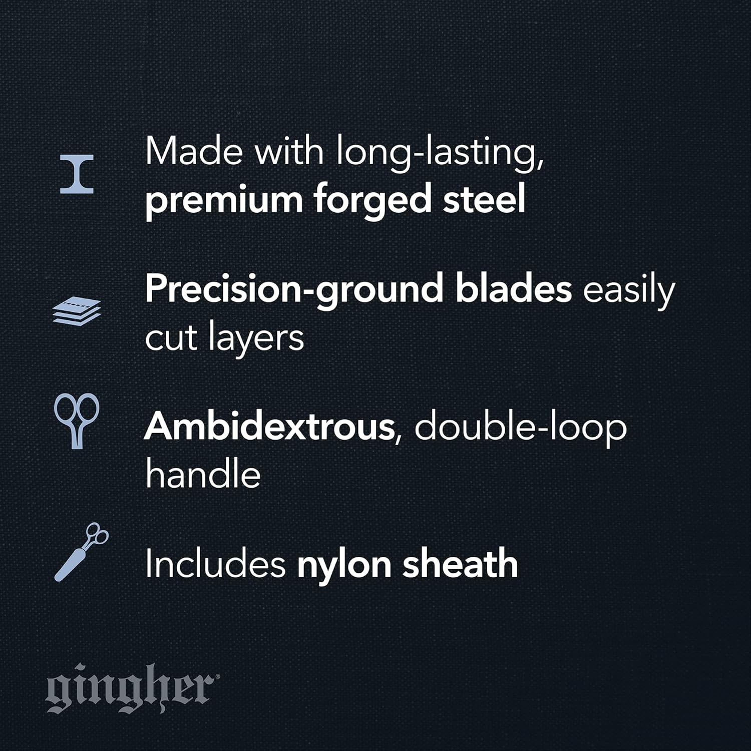 Gingher 4″ Embroidery Scissors, Precision Craft Scissors, Hand-Tuned Blades & Double Loop Handle, Chrome Plated Nickel Finish(5″ Knife Edge Sewing)