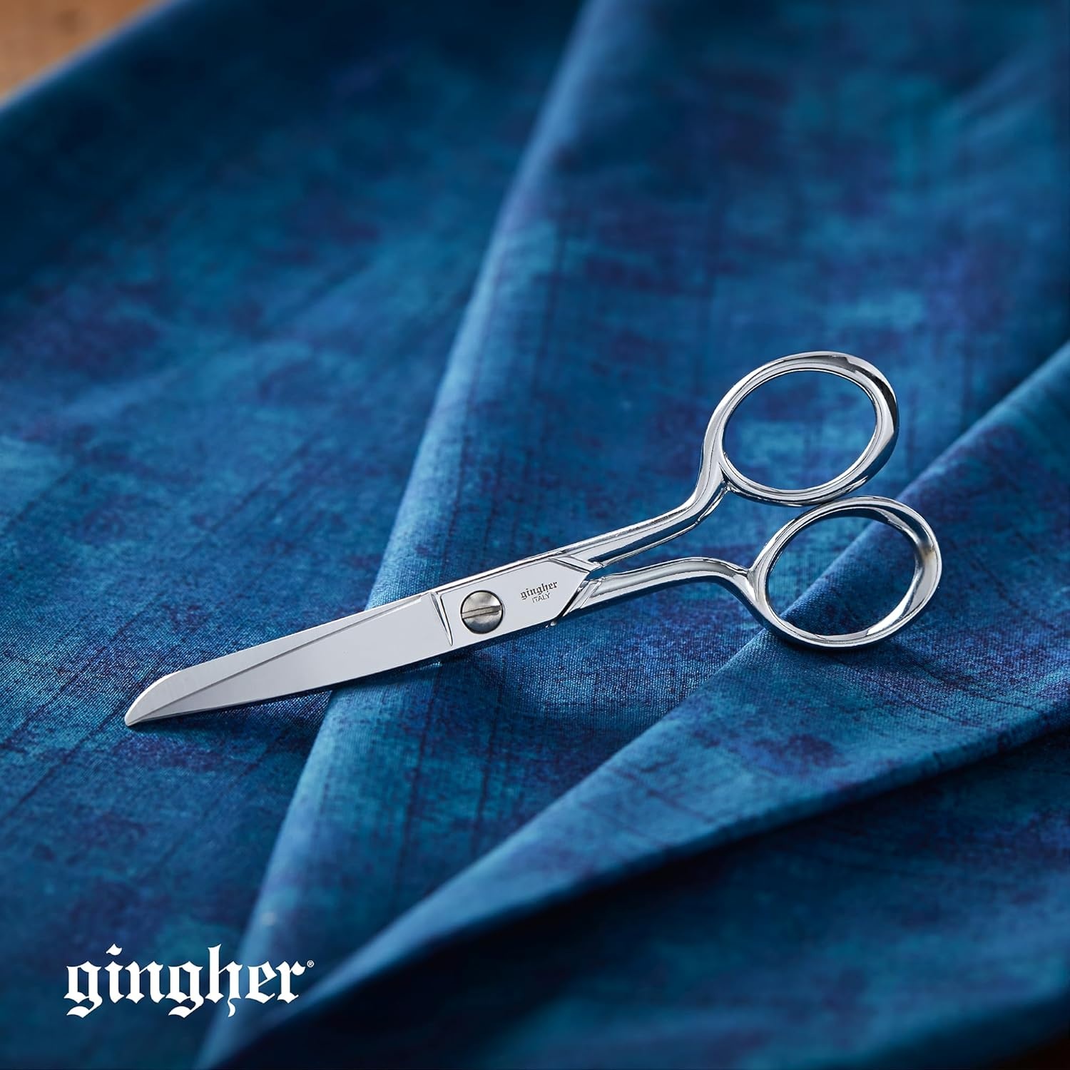 Gingher 4″ Embroidery Scissors, Precision Craft Scissors, Hand-Tuned Blades & Double Loop Handle, Chrome Plated Nickel Finish(5″ Knife Edge Sewing)