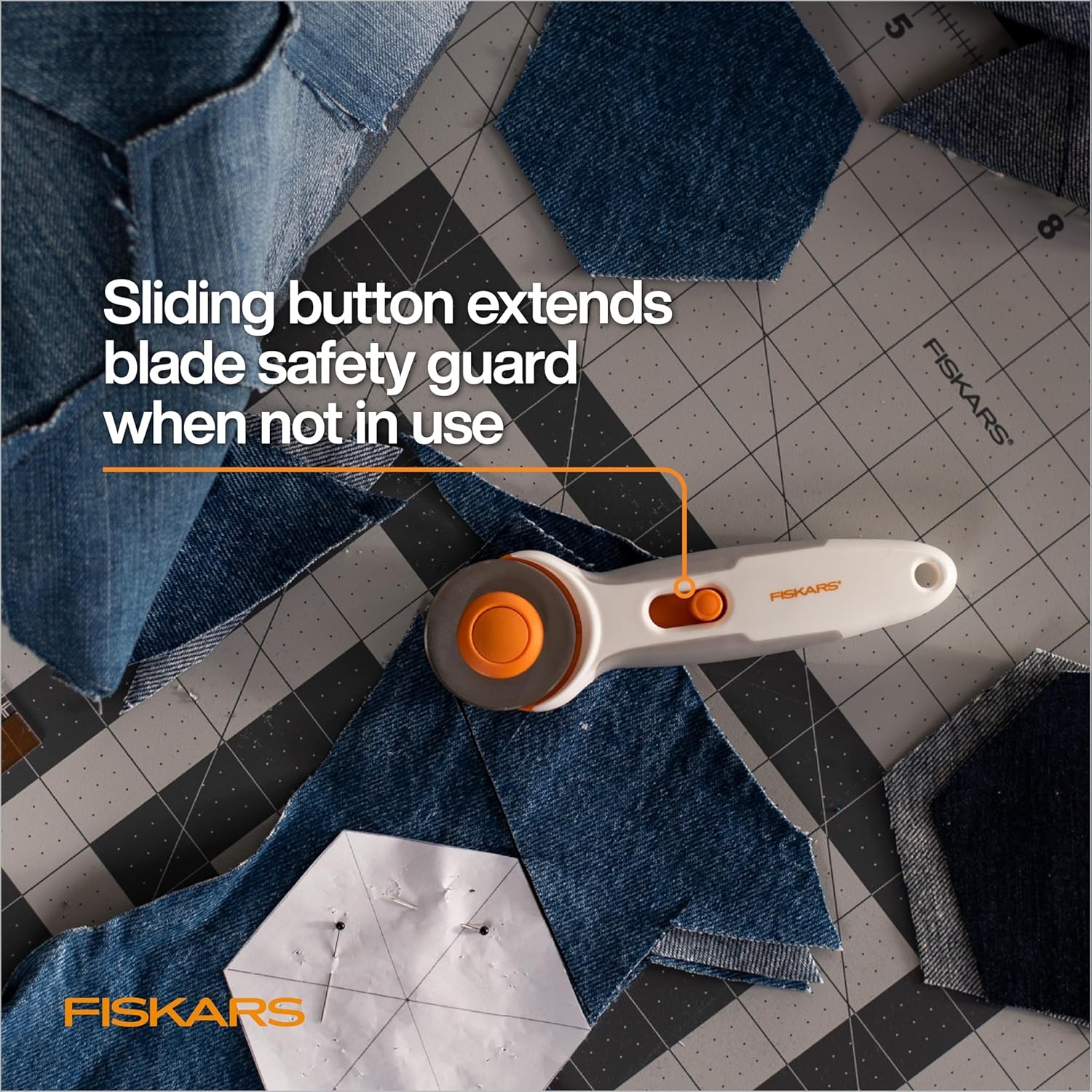 Fiskars Easy Change Stick Rotary Cutter (45 mm) White(Softgrip Stick)