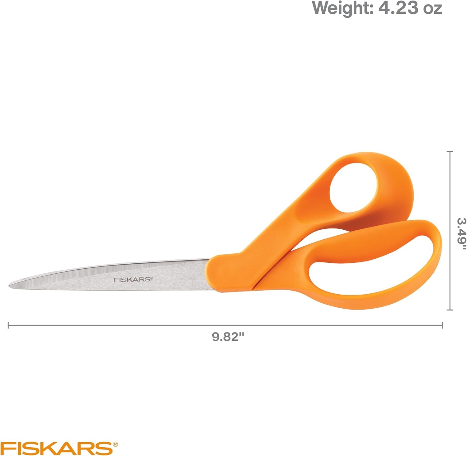 Fiskars 9-Inch Bent Dressmaker Shears, Orange, Stainless Steel Blades for Fabric Cutting, Ergonomic Handle for Comfort and Precision(9″ Bent Dressmaker Shears)