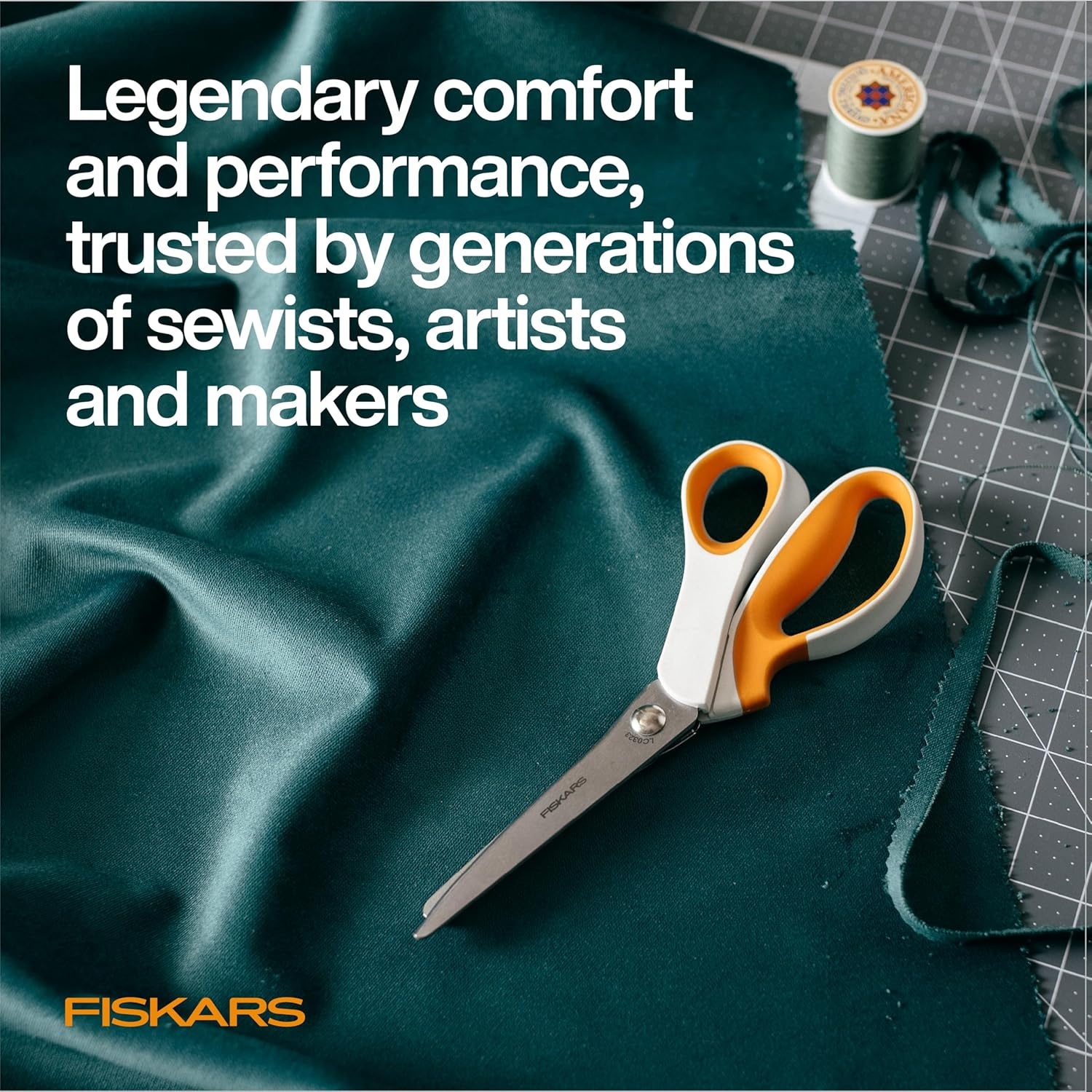 Fiskars Pinking Shears, Gifts for Mom, Fabric Scissors with Ergonomic Handle,Zig Zag Edge and Stainless Steel Blades, Orange/White(Soft Grip)