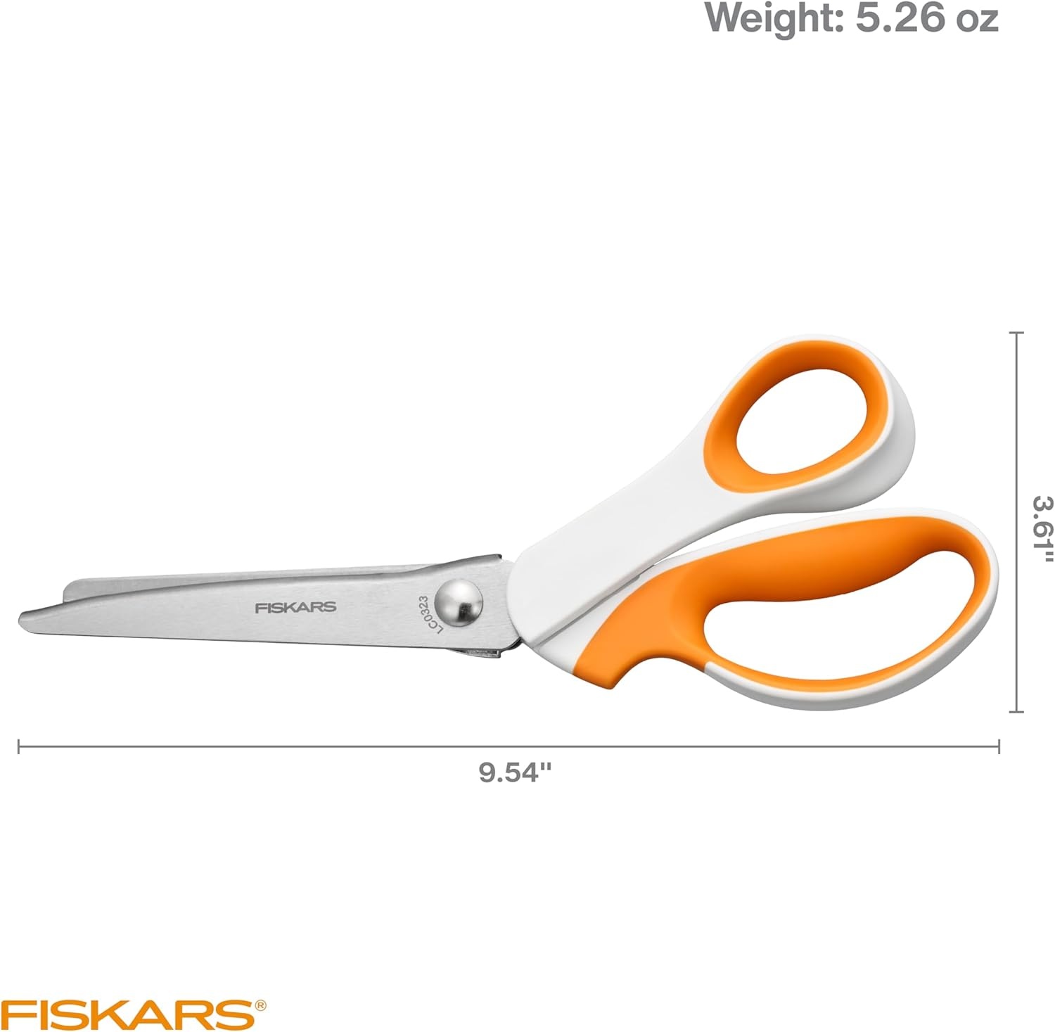 Fiskars Pinking Shears, Gifts for Mom, Fabric Scissors with Ergonomic Handle,Zig Zag Edge and Stainless Steel Blades, Orange/White(Soft Grip)