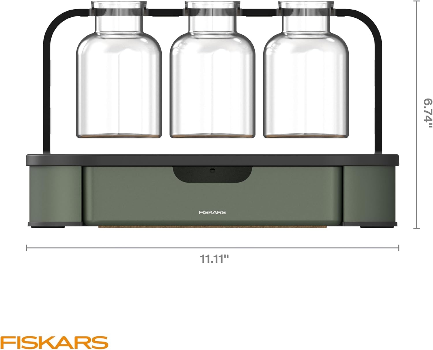 Fiskars Plant Propagation Station, Glass Test Tube Vases for Rooting Cuttings w/Metal Rack & Storage Drawer, Hydroponic System for Indoor Gardening Decor, Straight Sided Flutes for Easy Root Removal