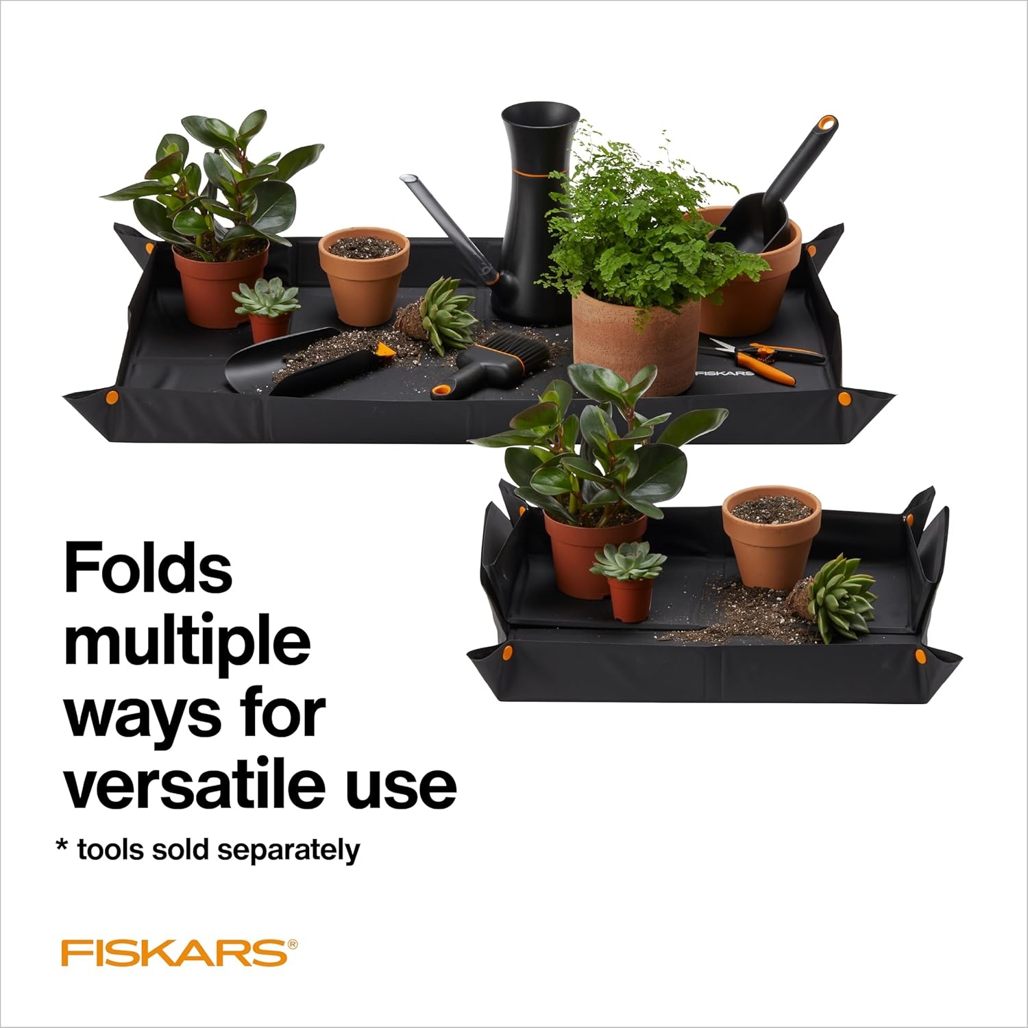 Fiskars Large Repotting Mat for Indoor Garden Transplanting and Soil Mess Control, Foldable and Water Resistant, 32.5″ x 17.5″(32.5″ x 17.5″)